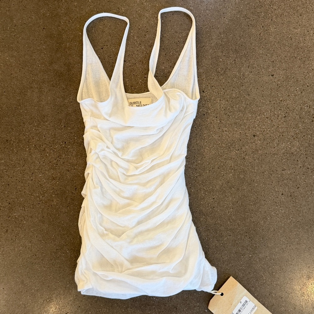 Subtle Le Nguyen White Ruched Top - Picture 3 of 4